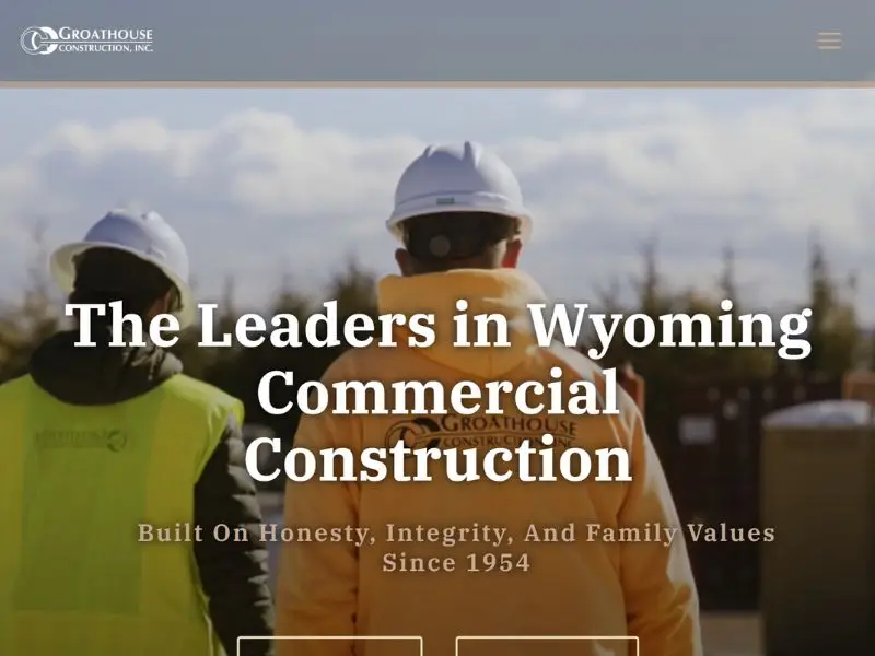 Homepage web design for Groathouse Construction, designed and built by CROFT